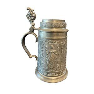 RARE Vtg Miller President’s Club 1983 German Pewter Beer Stein Tankard w/ Lid 8"